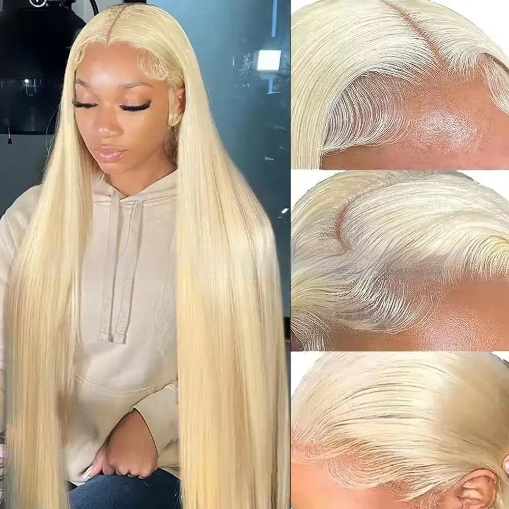Blonde Straight Human Hair Wigs